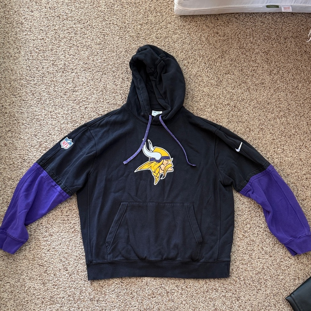 Nike Black and Purple Minnesota Vikings Crewneck Sweatshirt